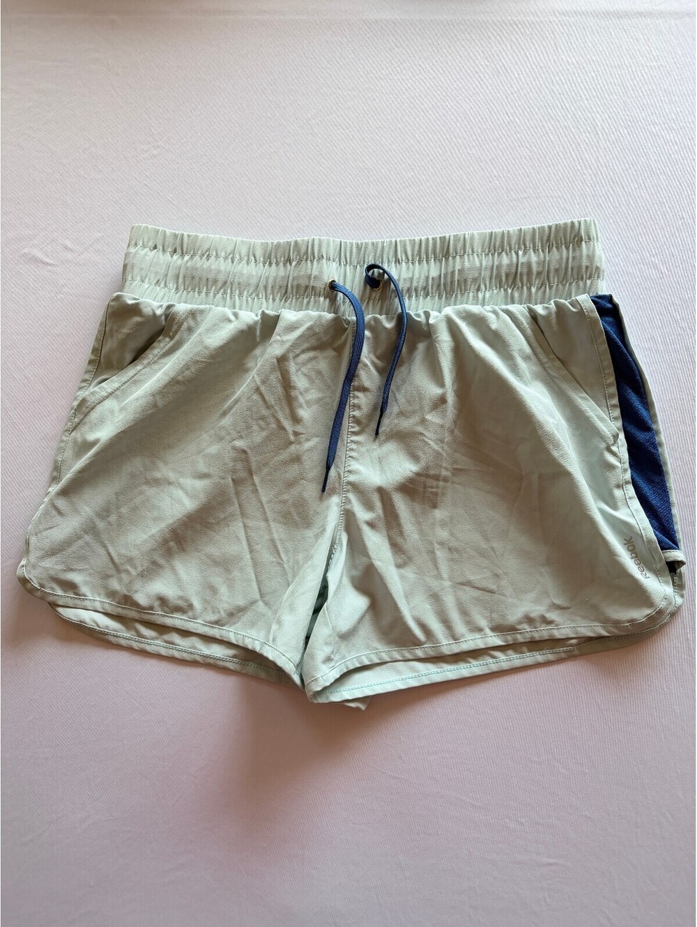 Reebok Women's XL Mint Green Running Shorts Drawstring Pockets